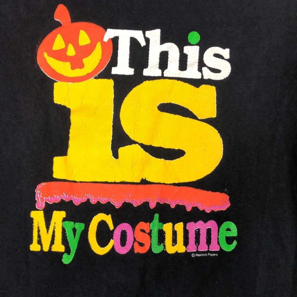 Vintage‎ Peacock Papers “This is my costume“ Halloween Short Sleeve Shirt size L